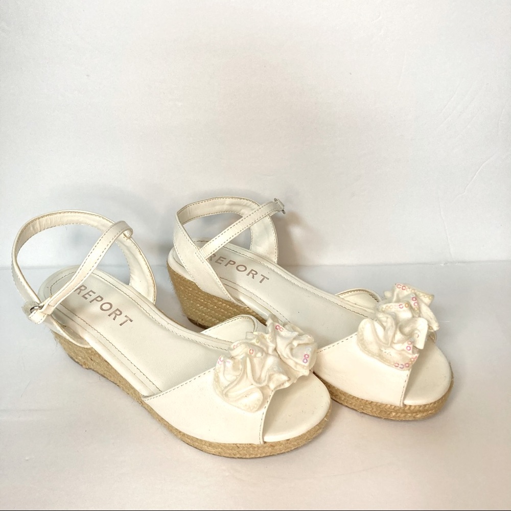 Report | Girls White Junie Wedge Sandal